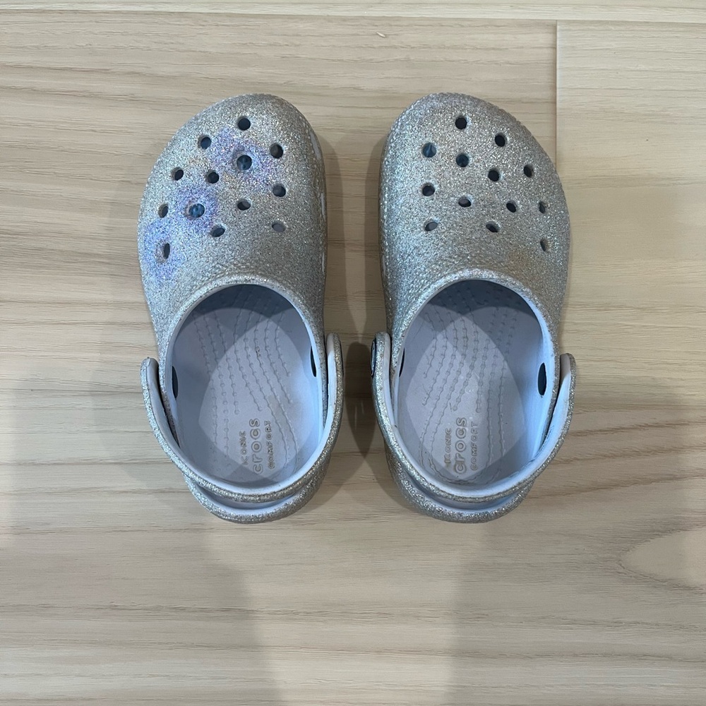 Toddler size 9 Purple Glitter Crocs